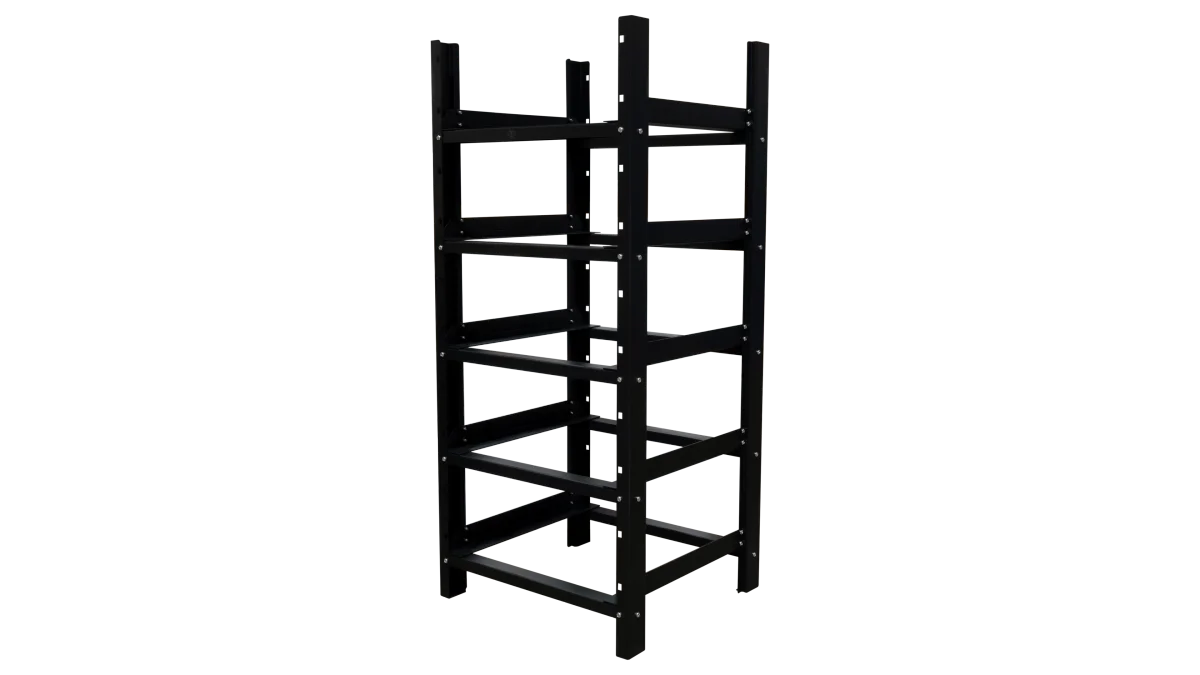 Photo of assembles Eneramp 5 Slot Open Frame Battery Rack